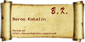 Beros Katalin névjegykártya