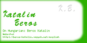 katalin beros business card